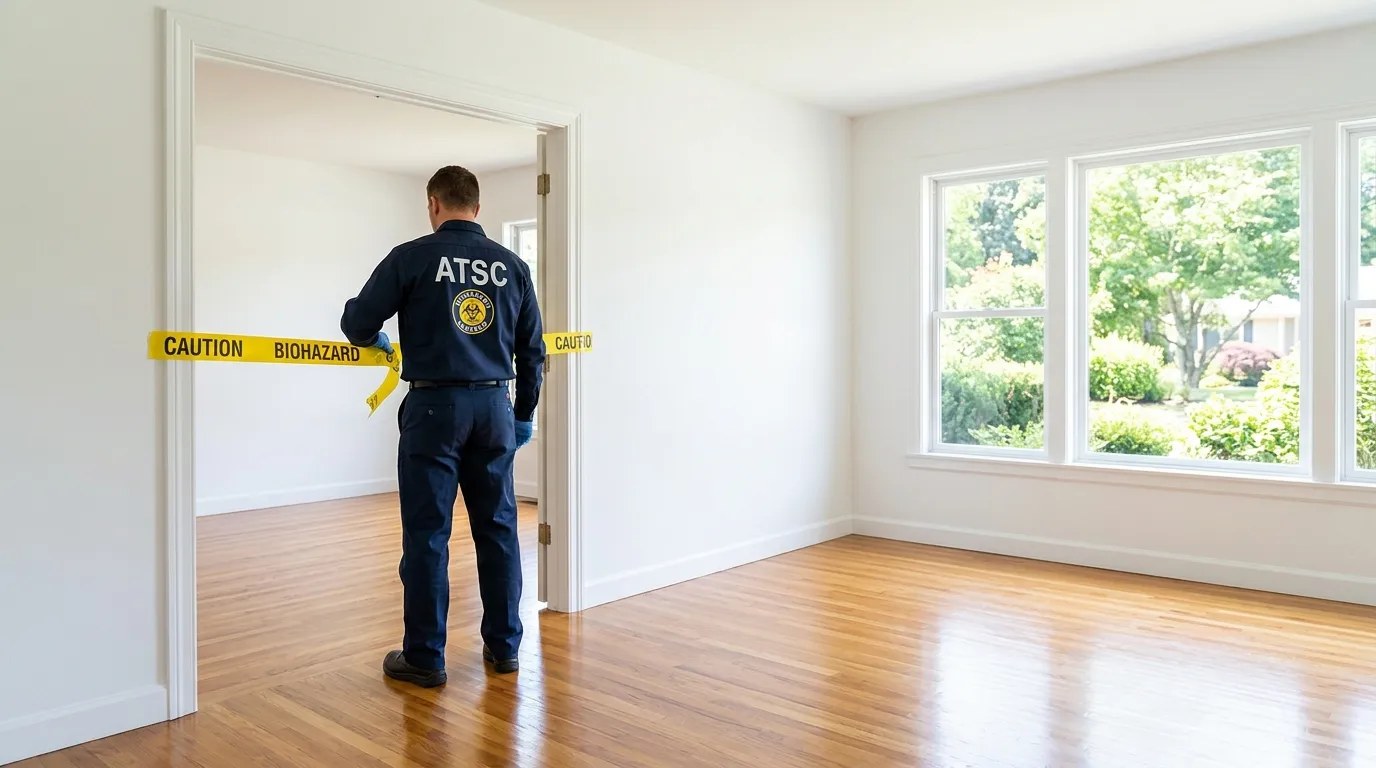 Certified biohazard cleanup crew performing Trauma Scene Cleanup in Cranston